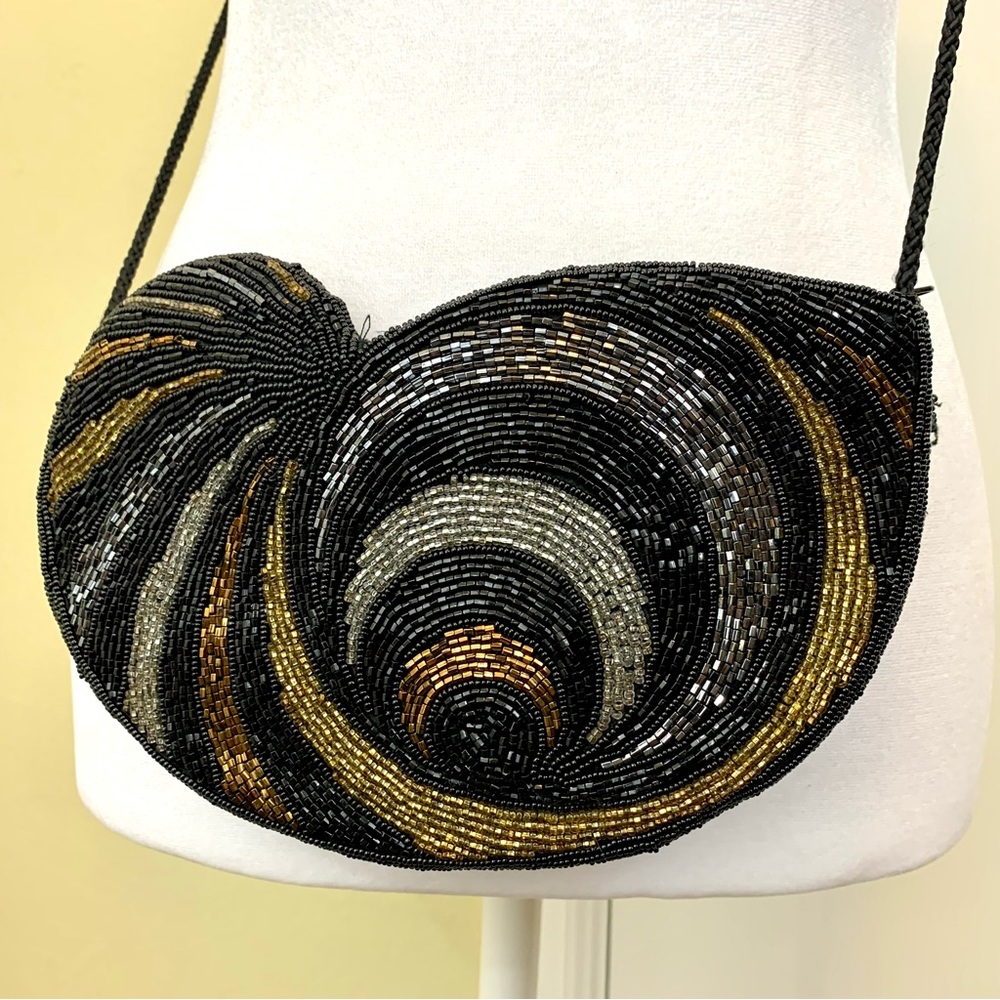 Finesse hand beaded vintage evening cocktail Crossbody bag